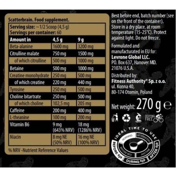 Scatterbrain Pre-workout 270 g Kevin Levrone